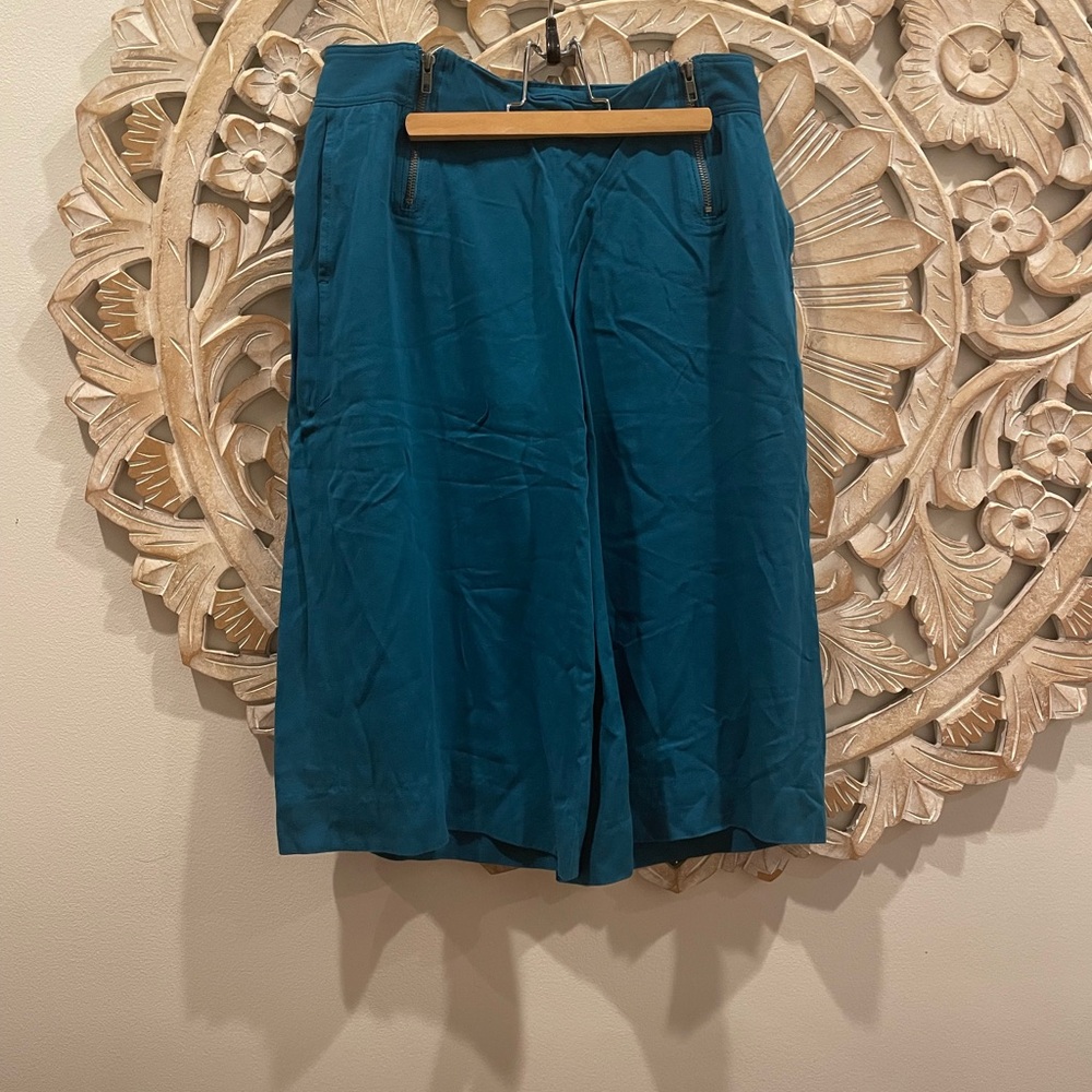 Anthropologie- Cartonnier Blue Aqua Wide Leg Capri Pants